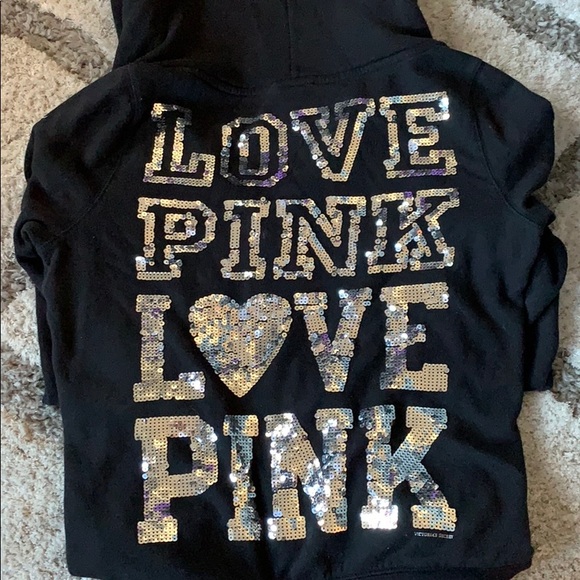 PINK Victoria's Secret Tops - VS Silver Bling Hoodie